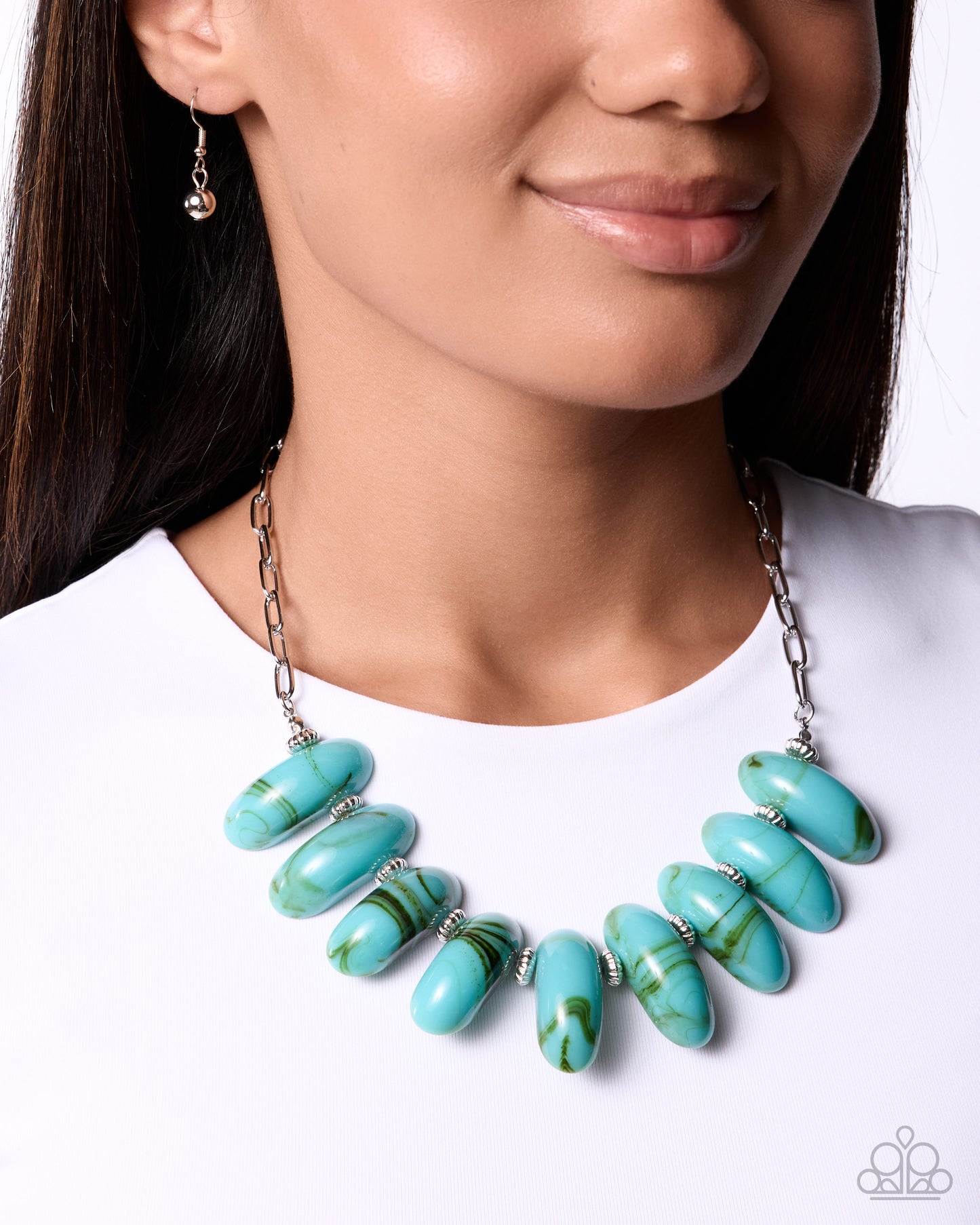 Staggering Swirls - Blue Necklace