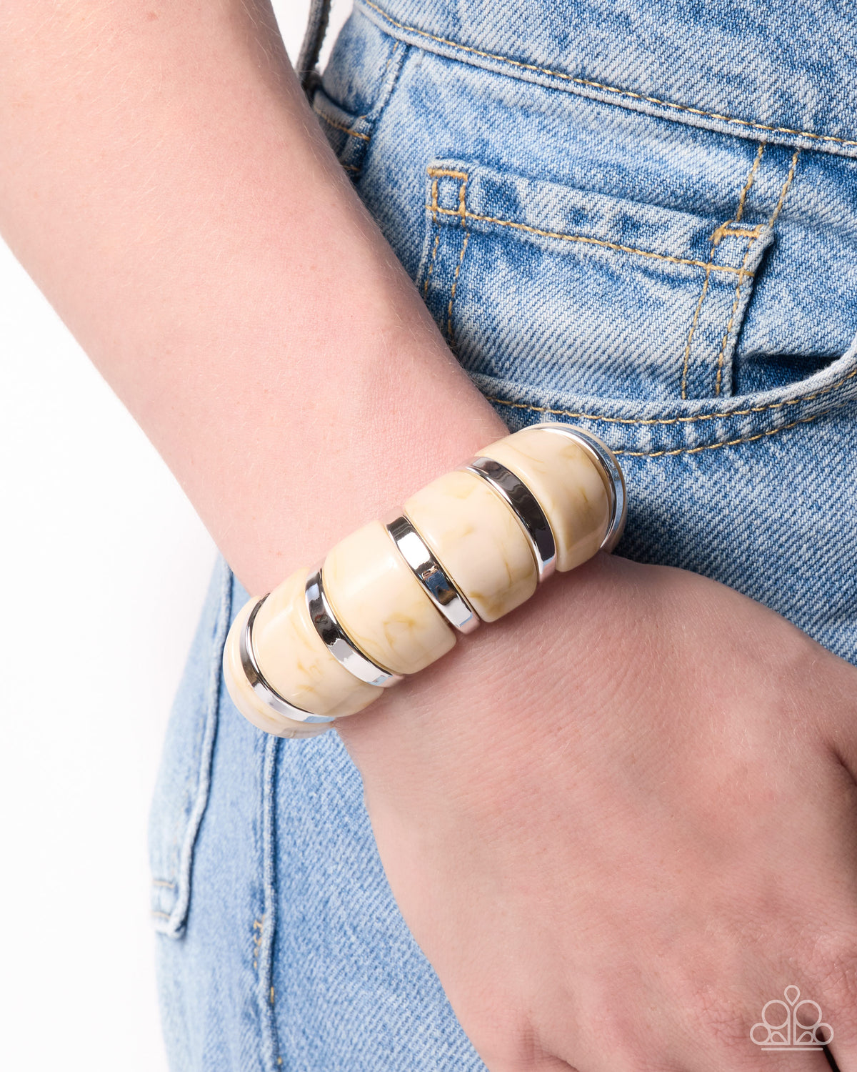 Transparent Tenacity - White Bracelet