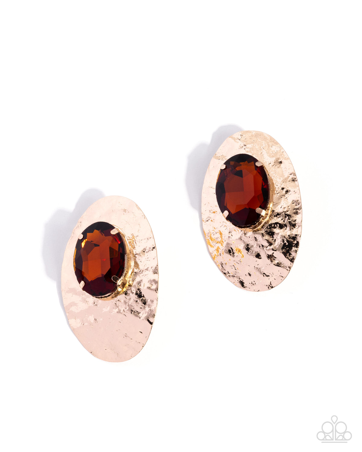 Ornately Oversized - Brown Earring