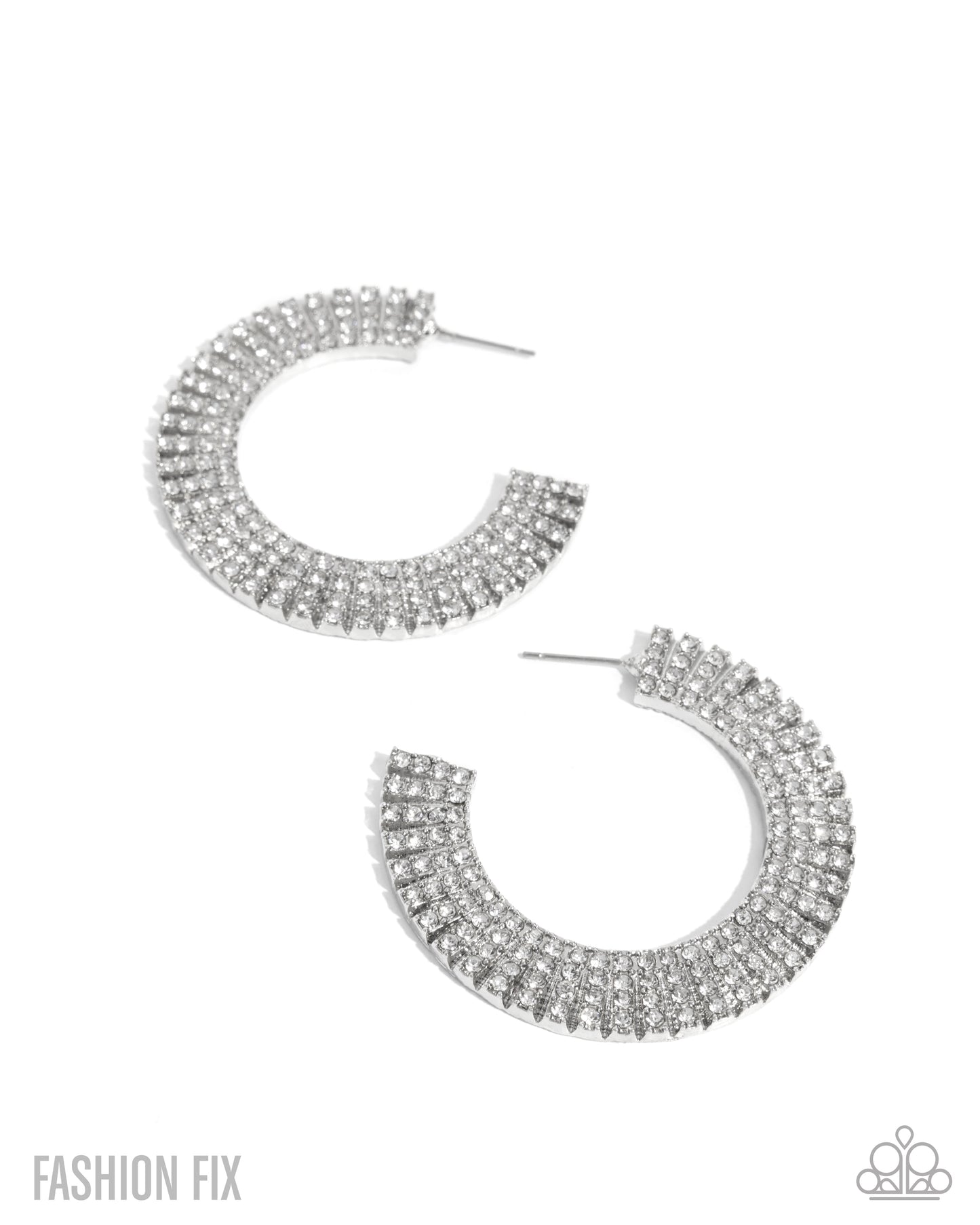 Audacious Allure - White Hoop Earring