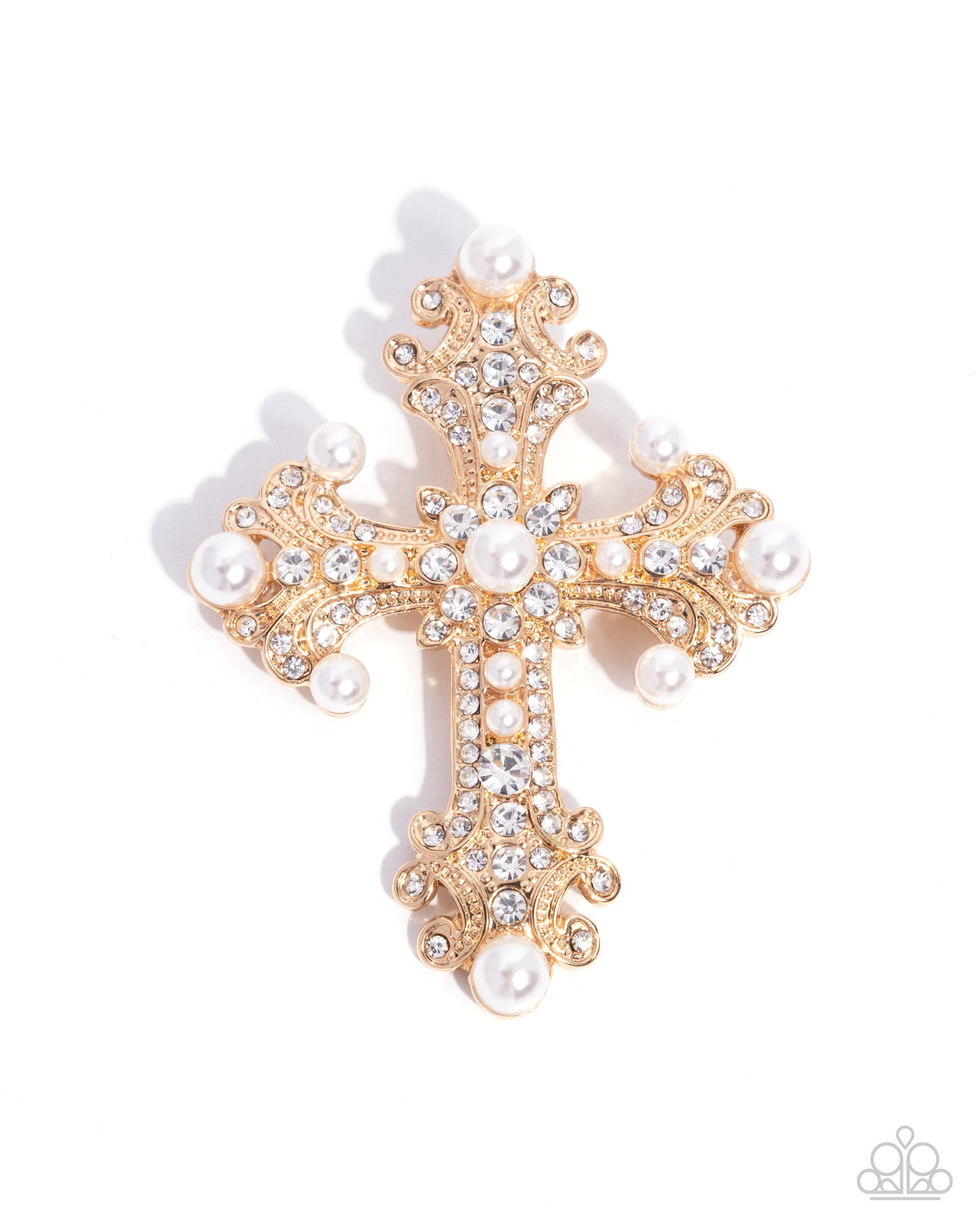 Candescent Cross - Gold Brooch