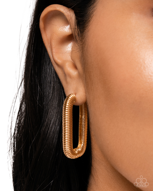 Spiral Supply - Gold Hinge Hoop Earring