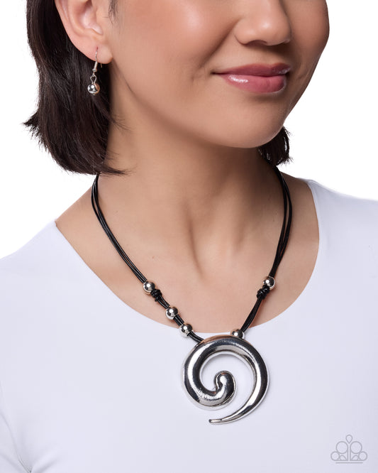 Sincere Spiral - Black Necklace