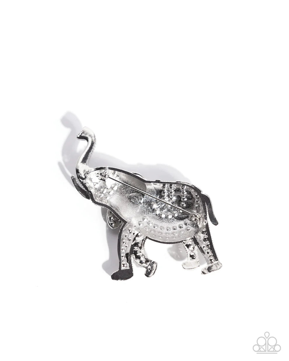 Elephant Embrace - Red Brooch