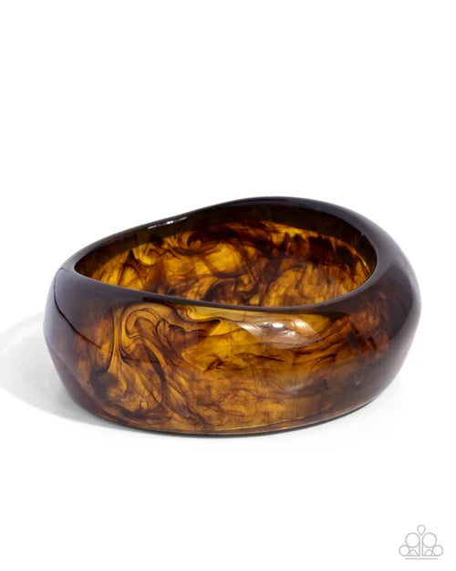 Eye-Catching Evening - Brown Bracelet