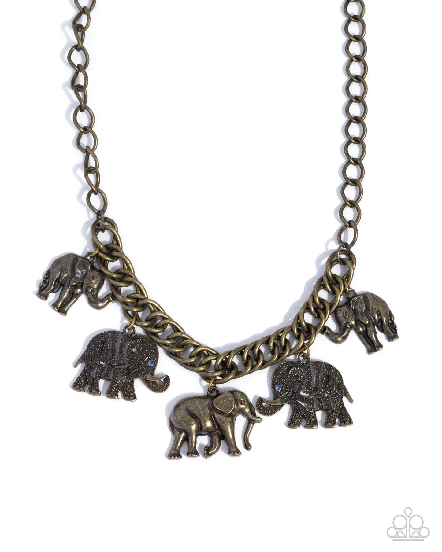 Elephant Herd - Brass Necklace