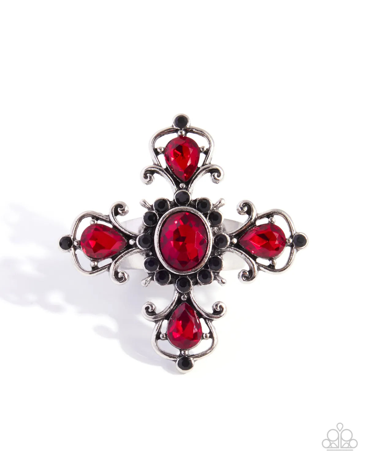Curly Cross - Red Ring