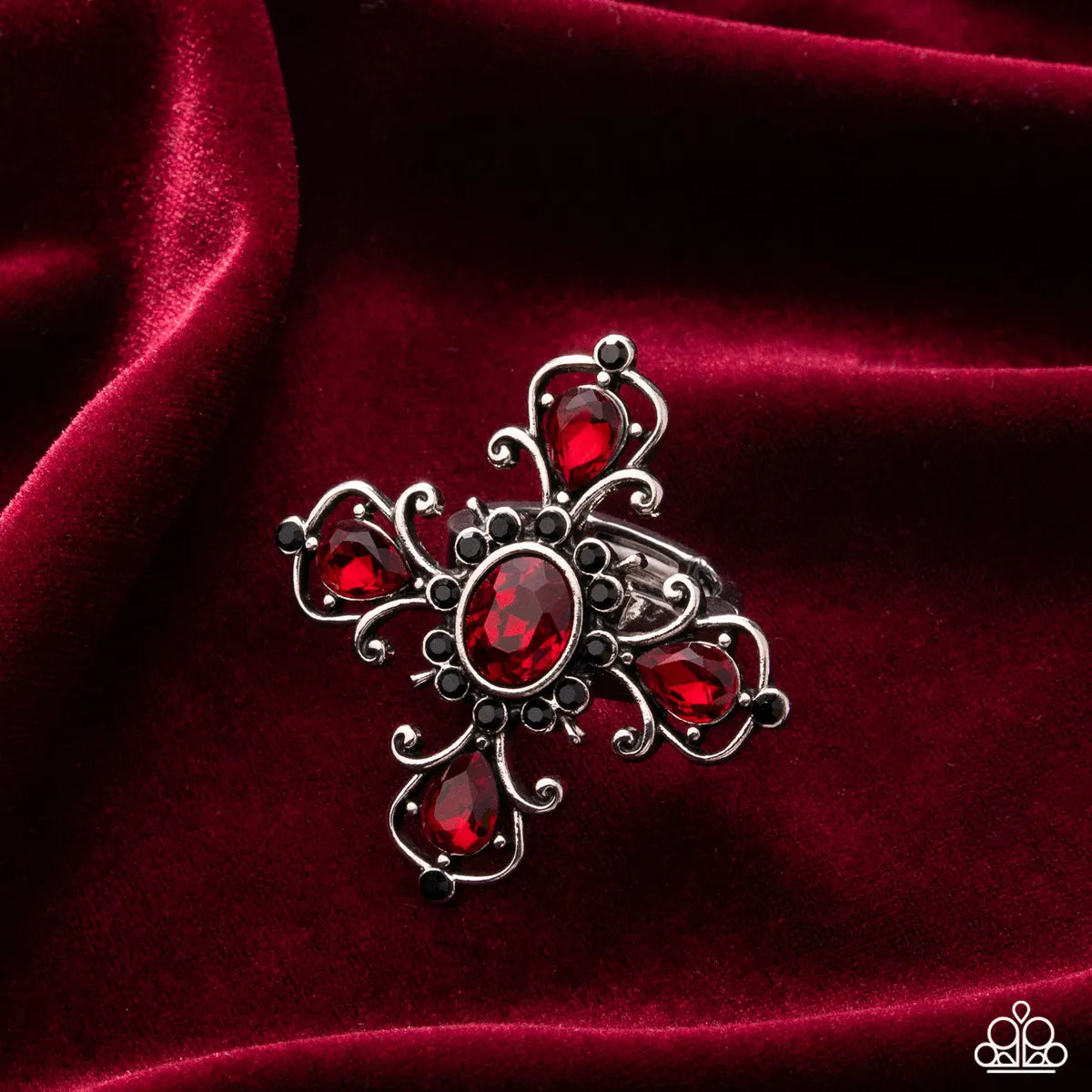 Curly Cross - Red Ring