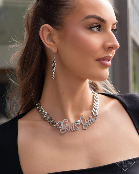 Shimmery Self-Worth - White Necklace