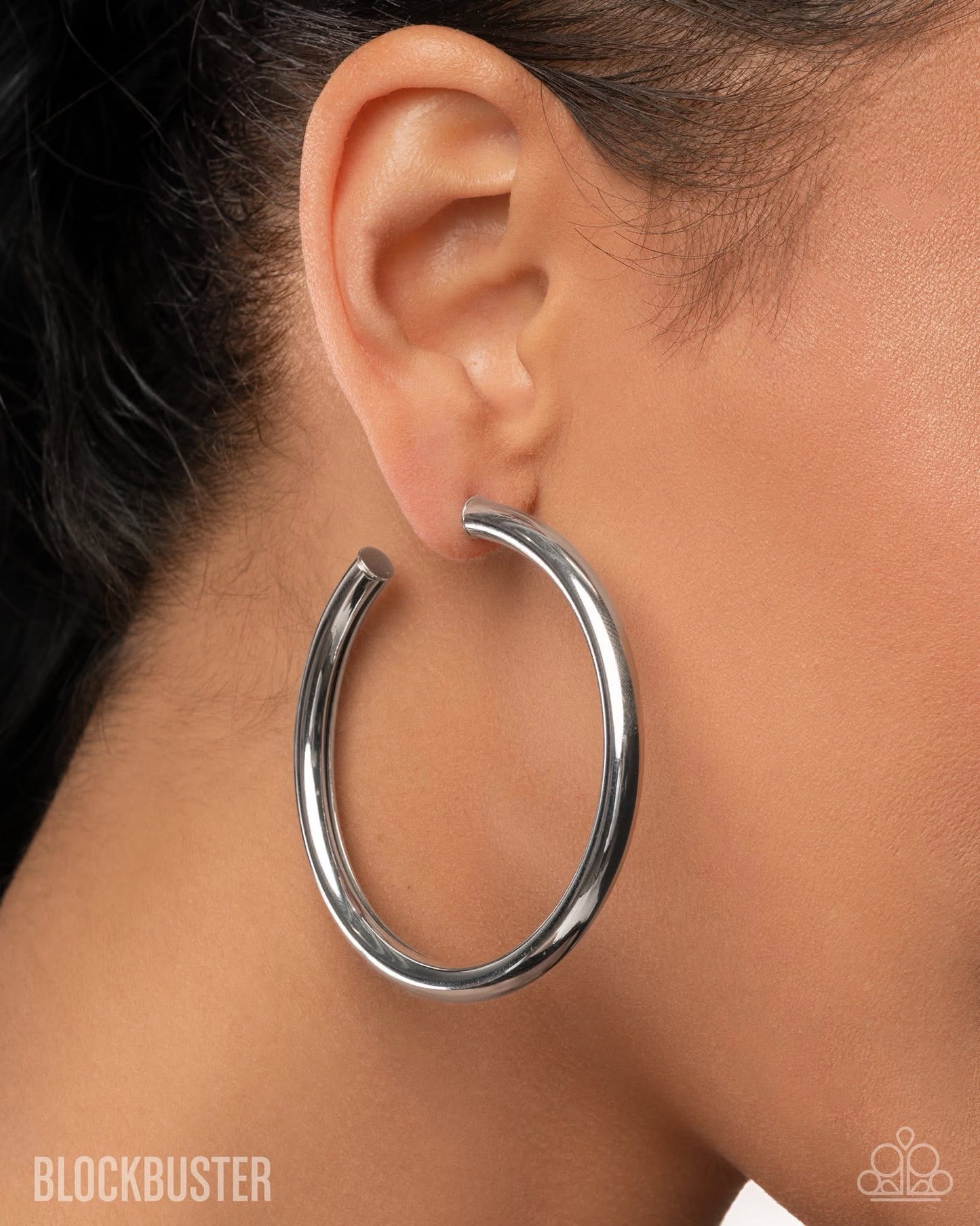 Curve Ball - Silver Earring