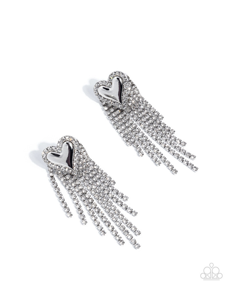 Sentimental Strands - White Earring