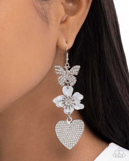 Lighthearted Luminescent - White Earring