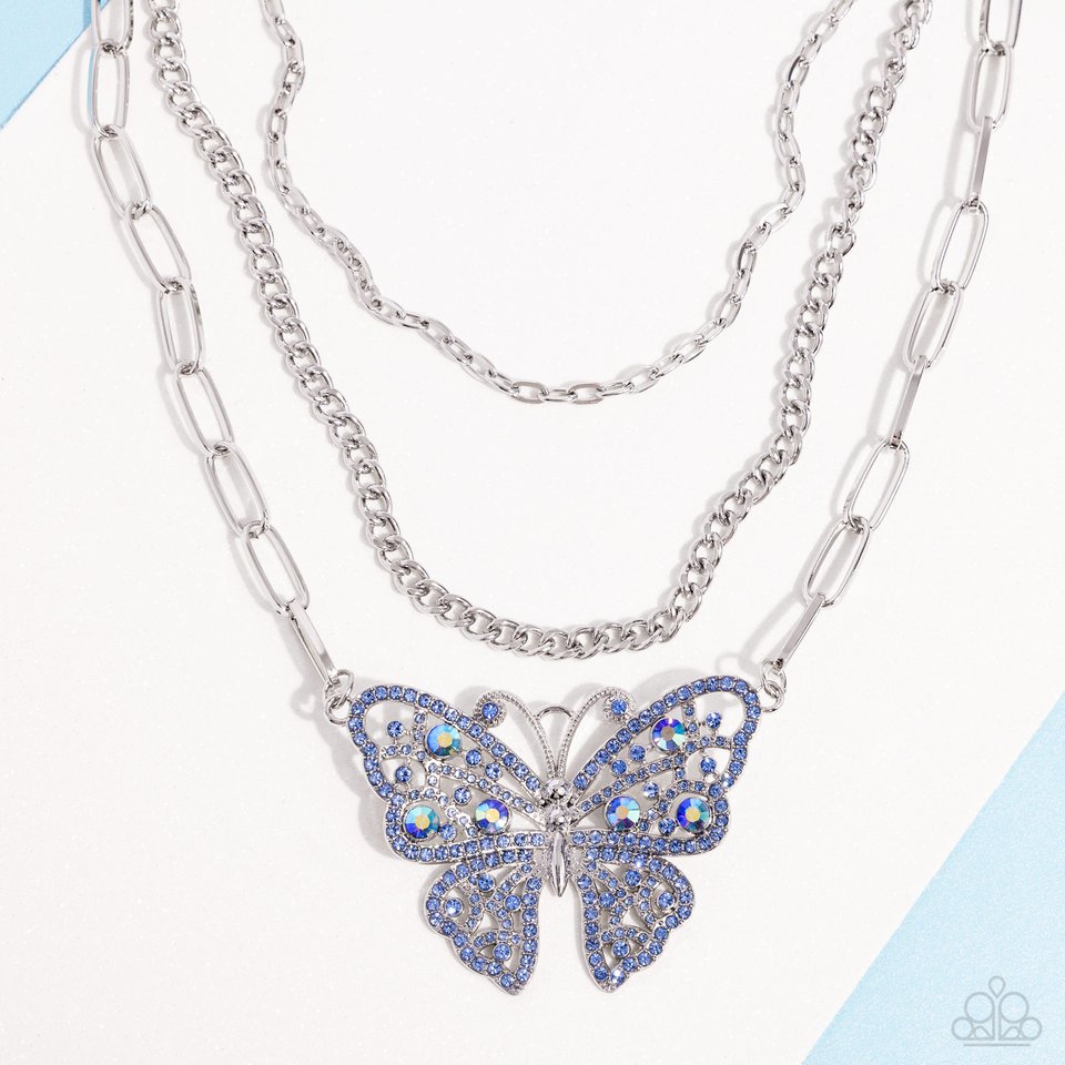 Winged Wonder - Blue Necklace