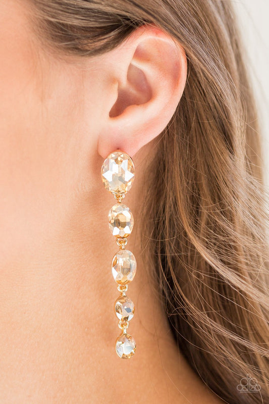 Red Carpet Radiance - Gold Earring