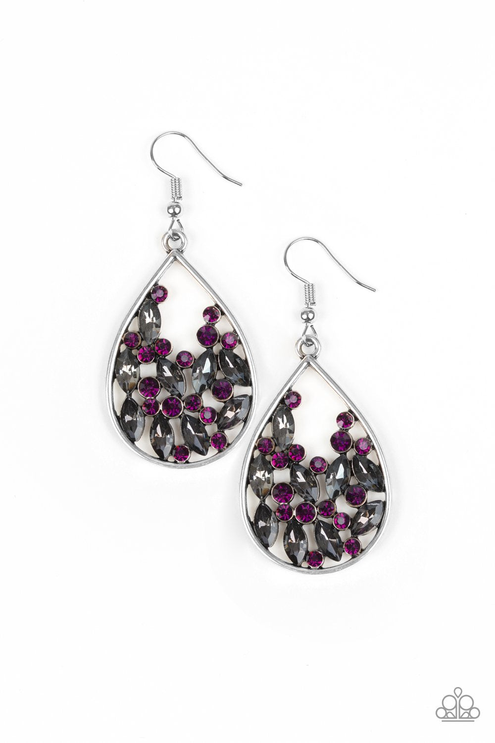 Purple Cash Oe Crystal Earrings