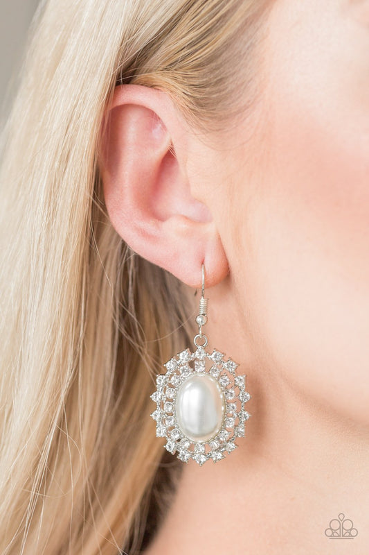 Mega Movie Star - White Earrings