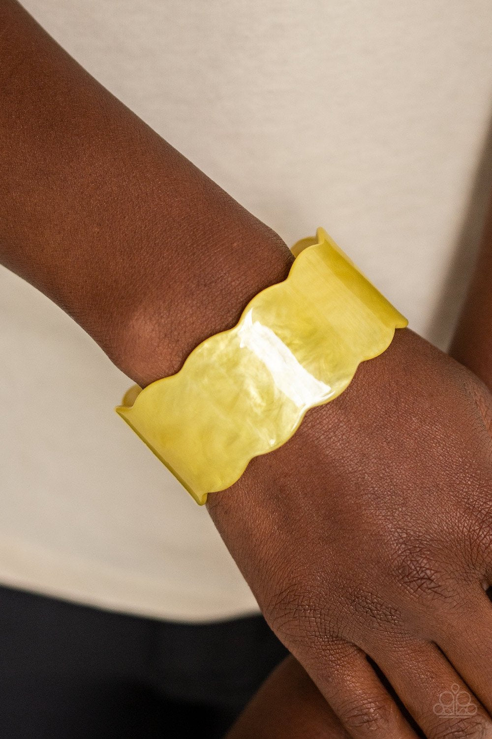 Yellow Retro Ruffle Bracelet