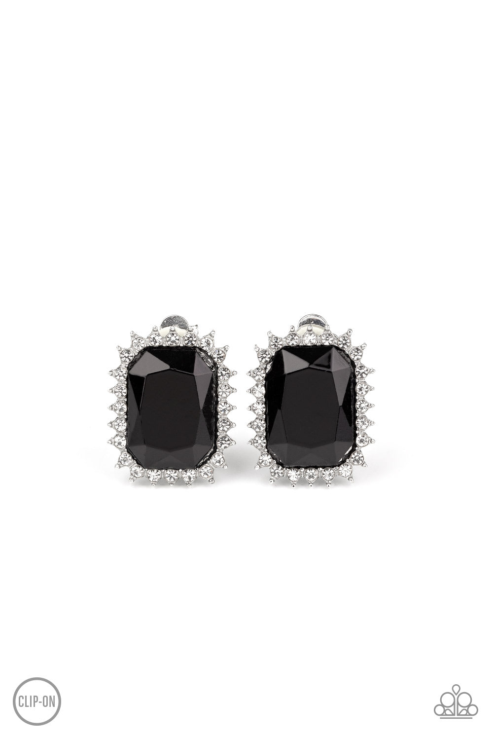 Insta Famous - Black Clip-On Earring