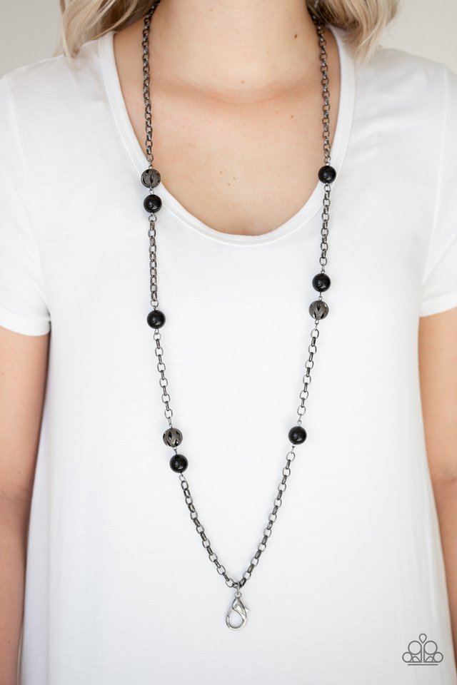 Fashion Fad- Black Lanyard Necklace
