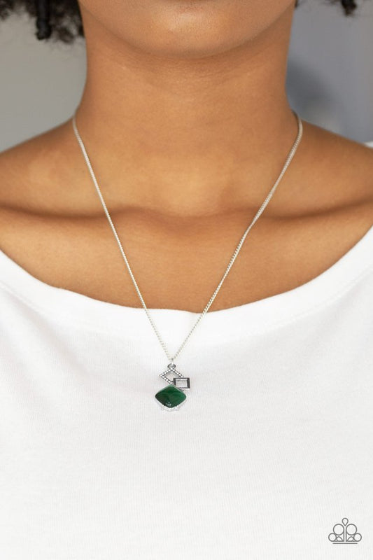 Stylishly Square - Green Necklace