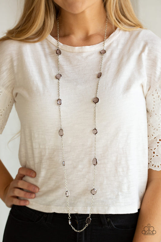 Glassy Glamorous - Silver Necklace