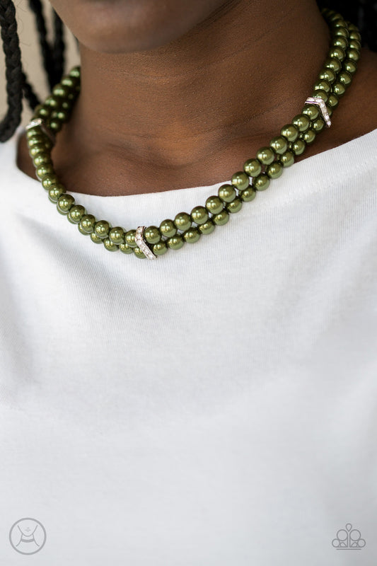 Put On Your Party Dress - Green Choker Necklace