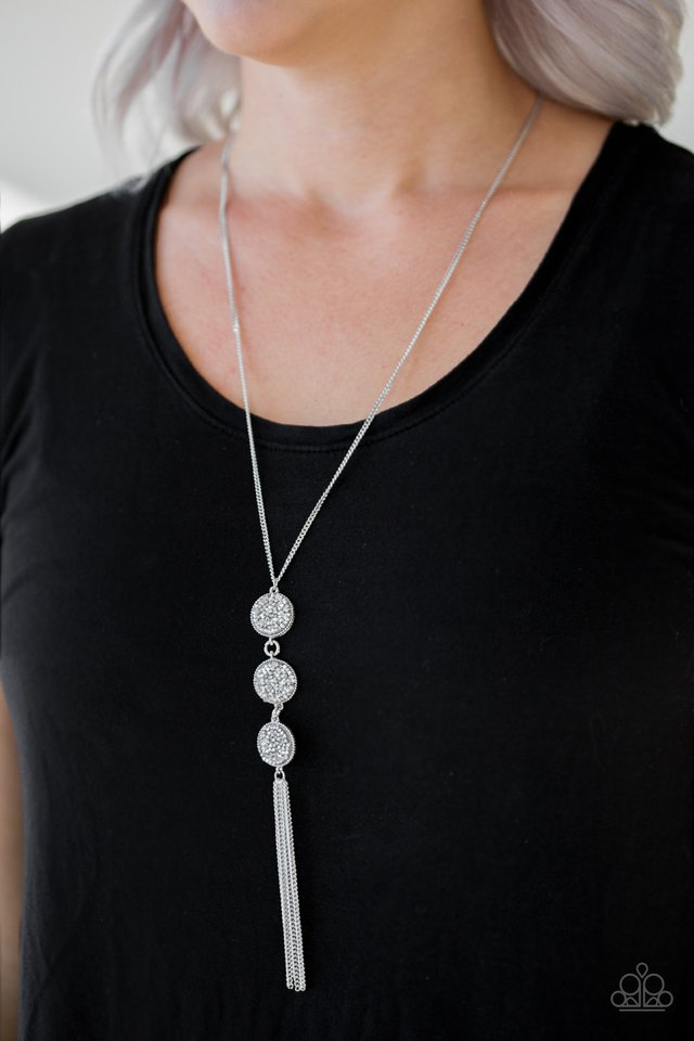 Triple Shimmer - White Necklace
