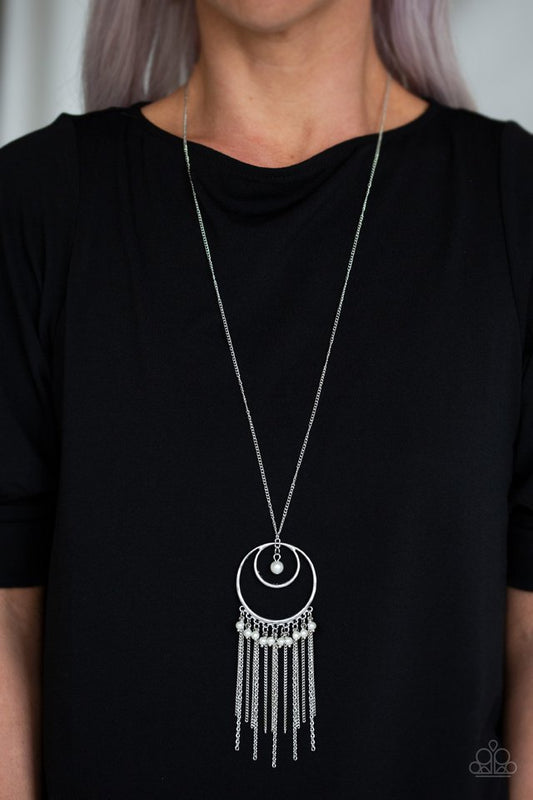 Out Of Bounds Shimmer - White Necklace