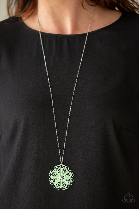 Spin Your PINWHEELS - Green Necklace