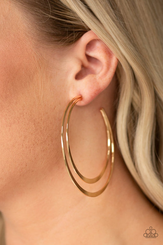 Gold Last HOOP-rah Earrings