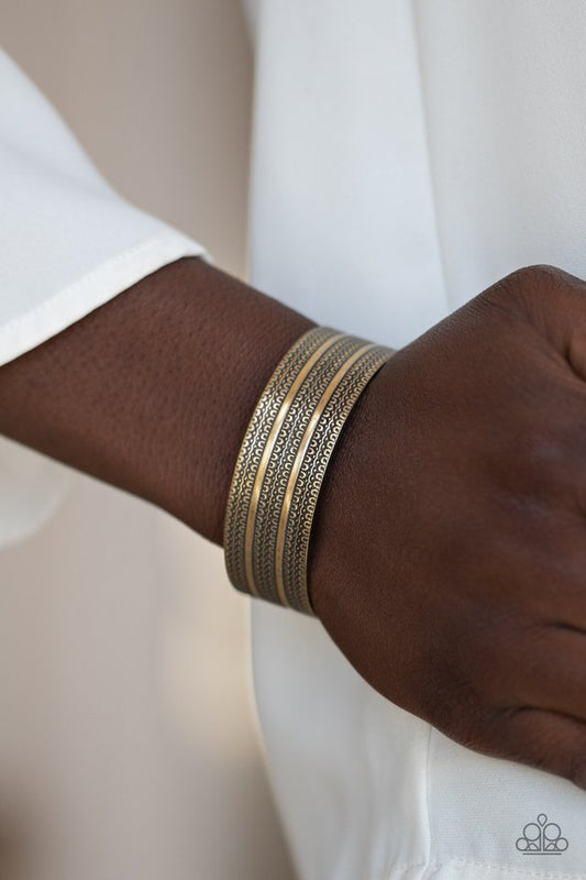 Patterned Plains - Brass Bracelet