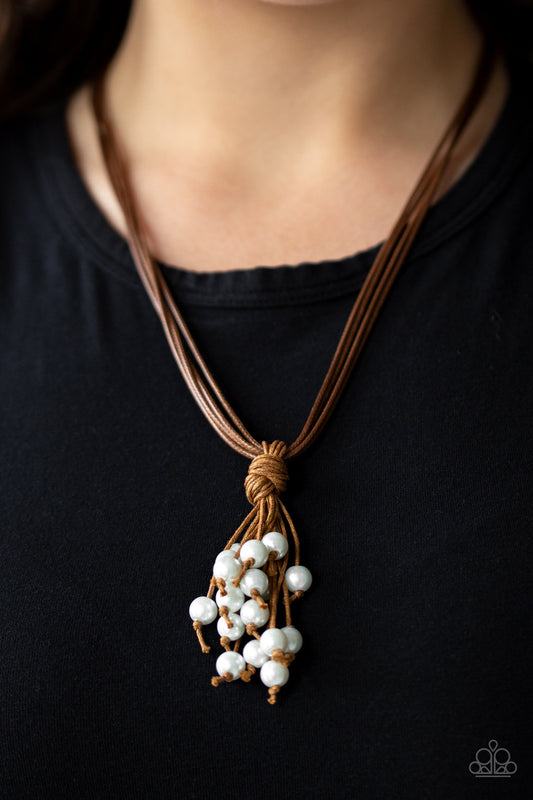 Tassel Trek - White Necklace