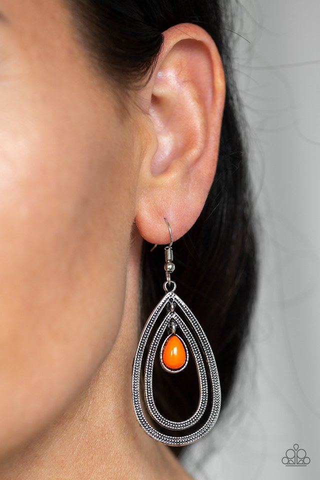 Drops of Color - Orange Earring