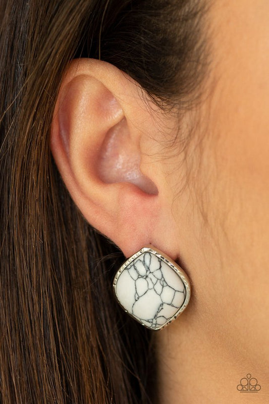 Marble Marvel - White Earring