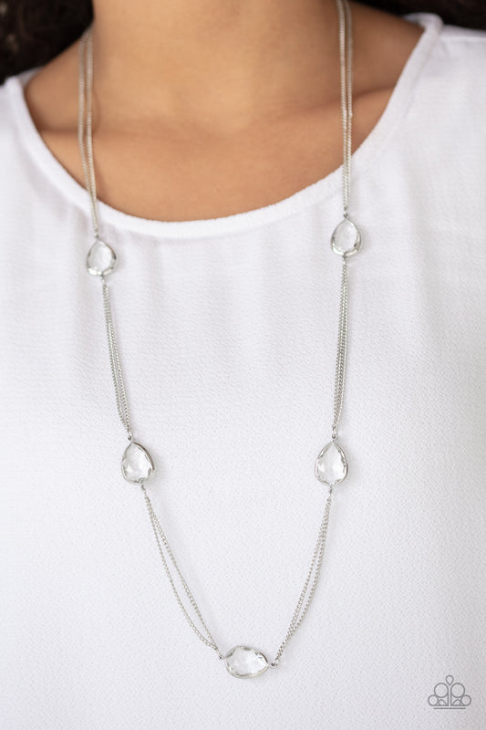 Teardrop Timelessness - White Necklace
