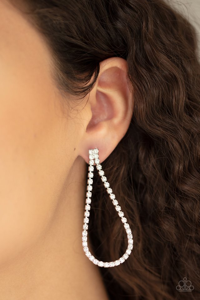 Diamond Drops - White Earring