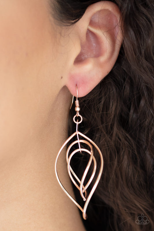 Rose Gold Asymmetrical Allure Earrings