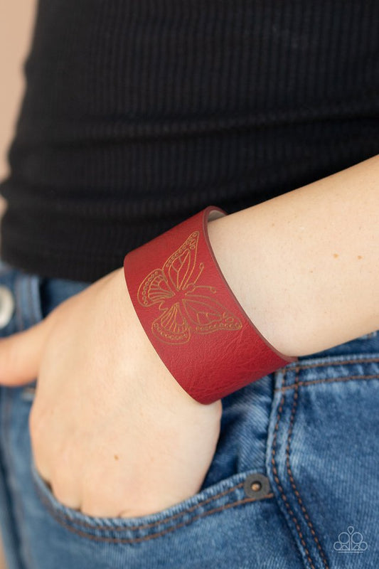 Flirty Flutter - Red Urban Bracelet