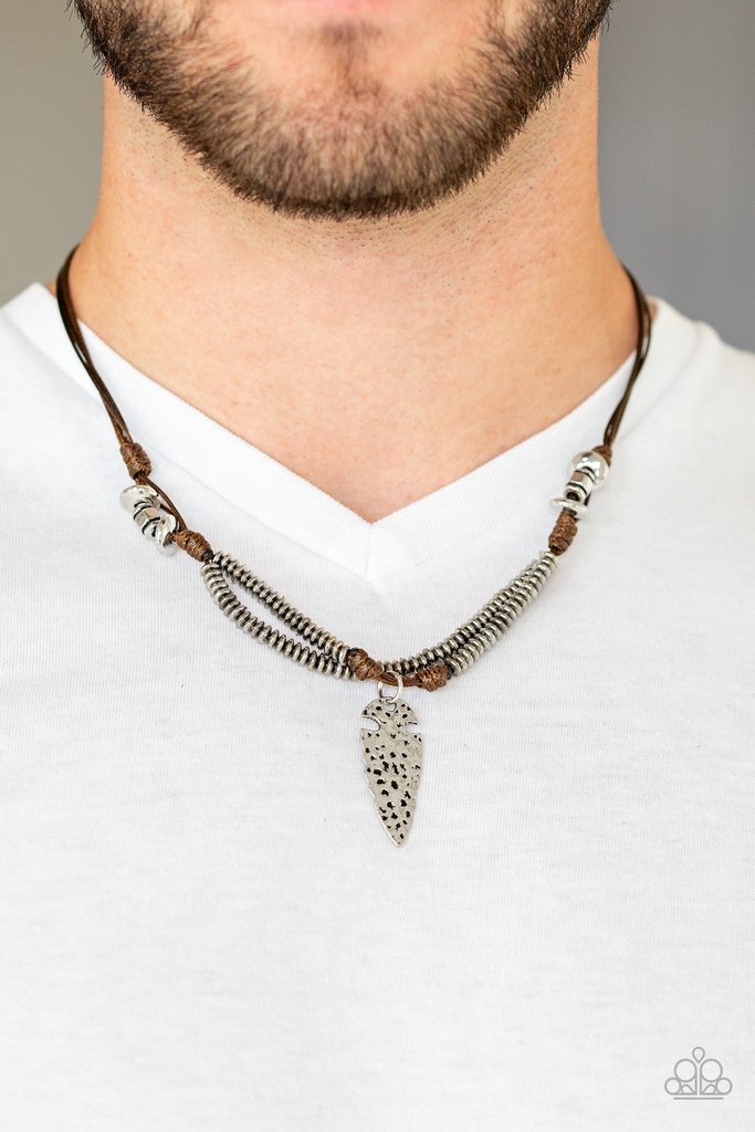 Off With His ARROWHEAD - Brown Necklace
