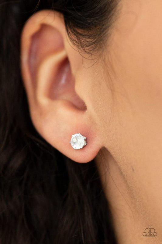 Delicately Dainty - White Earrings