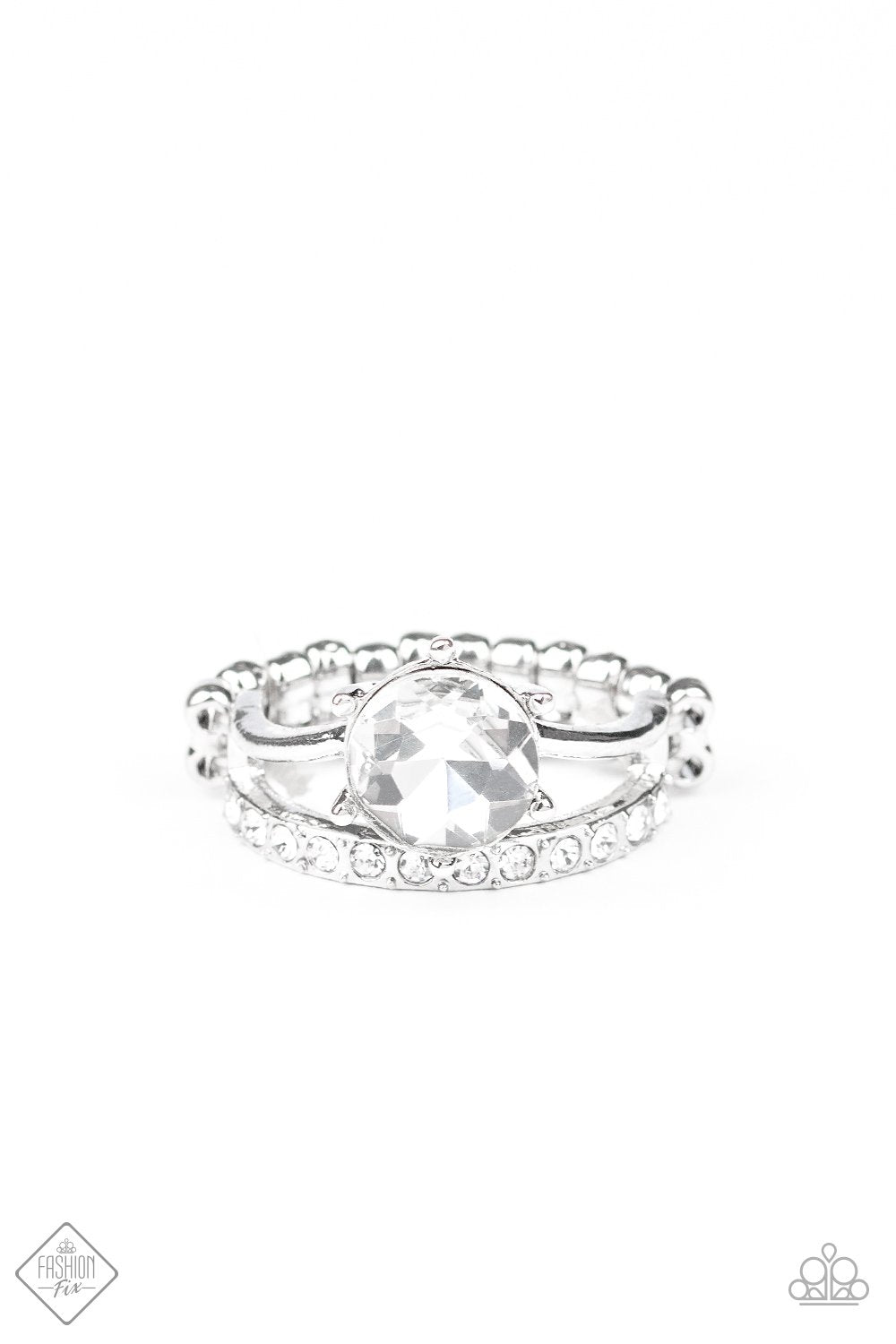 White Center Stage Shimmer Ring - Fiercely 5th Avenue FF