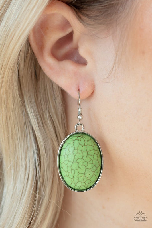 Serenely Sediment - Green Earrings