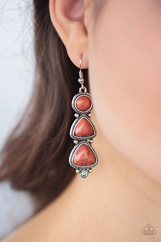 New Frontier - Brown Earrings