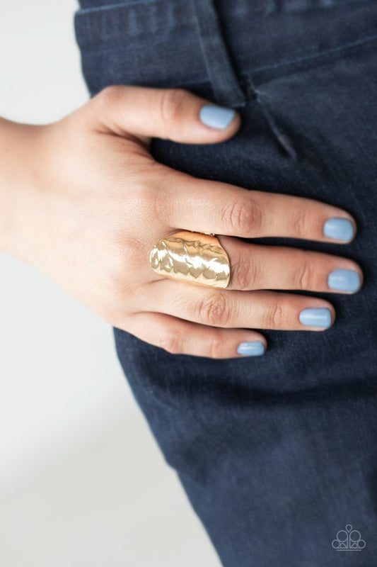 Retro Ripple - Gold Ring