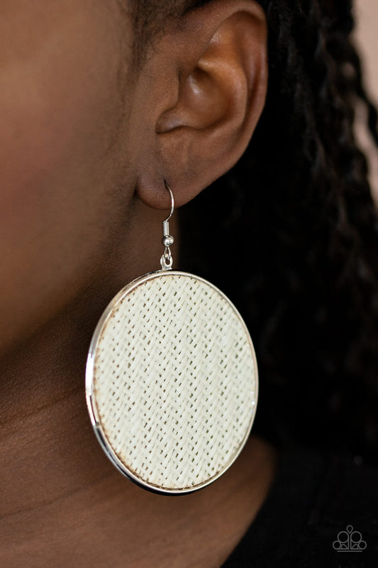 Wonderfully Woven - White Earring