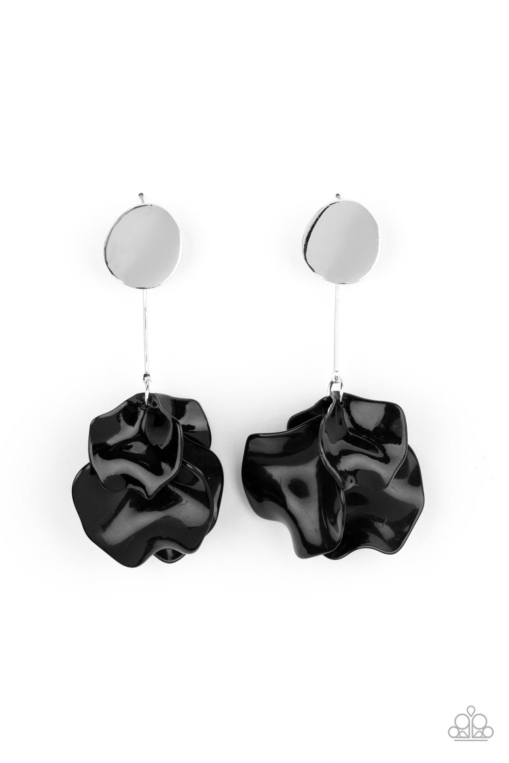 Petal Pathways - Black Earring