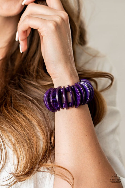 Tropical Tiki Bar - Purple Wood Bracelet