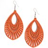 Bermuda Breeze - Orange Wooden Earring