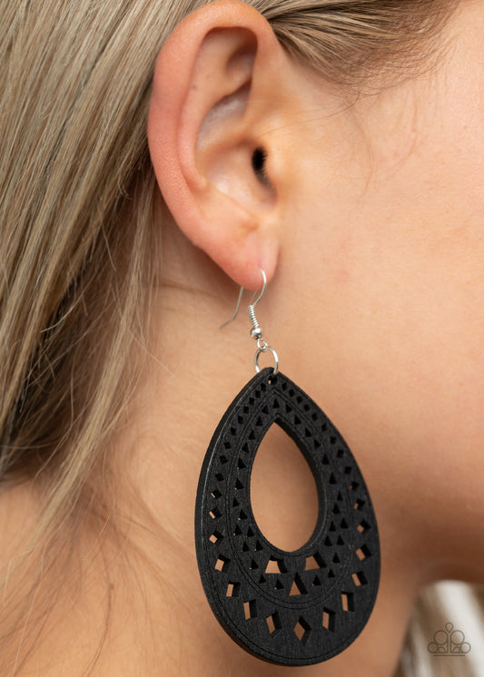 Belize Beauty - Black Wood Earring