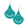 Tropical Tempest - Blue Wooden Earring